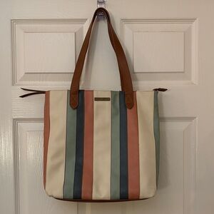 Striped Multi-Color Shoulder Bag, By Frye & Co. Excellent Pre Owned condition.